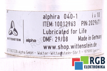 10012963 WITTENSTEIN ALPHA GMBH ALPHIRA 040-1 I=10 CUTIE DE VITEZE