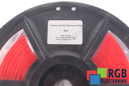 1,75MM HS PLA FILAMENT 0.5KG RED FLASHFORGE DIMENSIUNEA EXTERIOARĂ A BOBINEI 180MM, DIMENSIUNEA INTERIOARĂ A BOBINEI 50MM, LĂȚIMEA BOBINEI 45MM