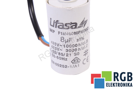 CONDENSATOR 8UF 425/475V LIFASA MKPF1M40080PMINIO 8UF, 475V CONDENSATOR