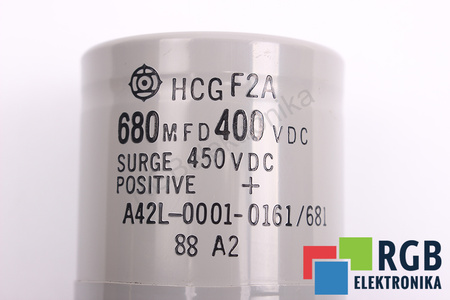 CONDENSATOR A42L-0001-0161/681 HITACHI HCGF2A 680UF, 400VDC CONDENSATOR