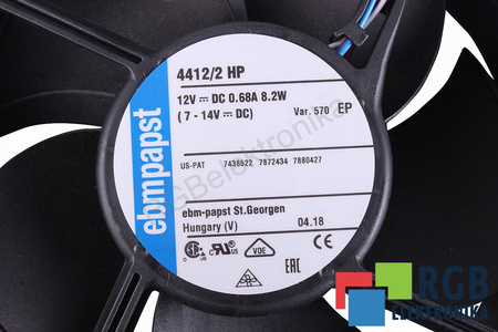 4412/2 HP EBM PAPST 120X120X40MM, 12V, 0.68A EVANTAI