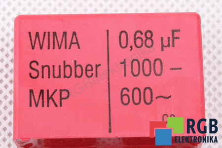 CONDENSATOR 0.68UF WIMA 1000VDC, 600VAC, SNUBBER, MKP