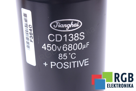 CONDENSATOR CD138S JIANGHAI 6800UF, 450V CONDENSATOR