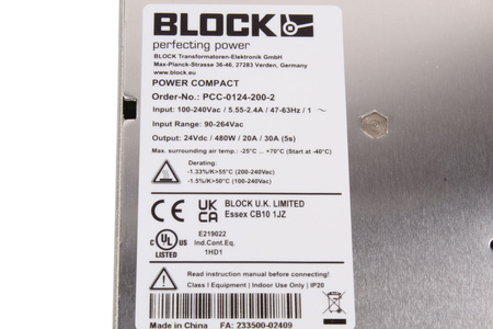 PCC-0124-200-2 BLOCK SURSĂ DE ALIMENTARE ÎN COMUTAȚIE