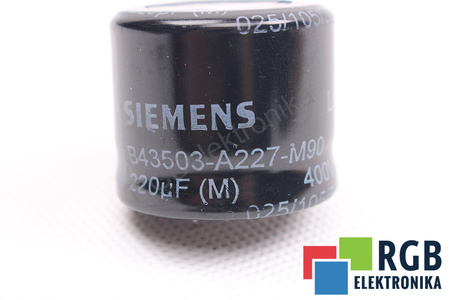CONDENSATOR B43503-A227-M90 SIEMENS 220UF, 400VDC CONDENSATOR