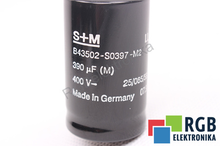 CONDENSATOR B43502-S0397-M2 S+M 390UF, 400VDC CONDENSATOR