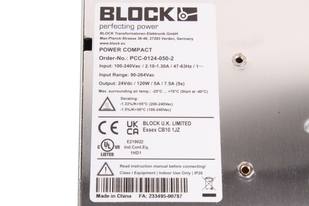 PCC-0124-050-2 BLOCK SURSĂ DE ALIMENTARE ÎN COMUTAȚIE