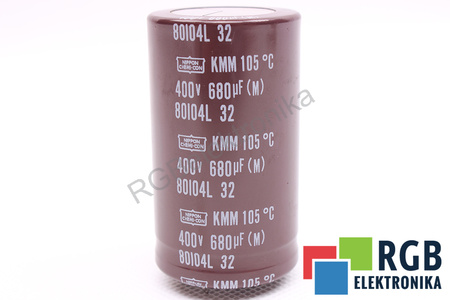 CONDENSATOR 680UF 400VDC NIPPON KMM 80I04L CONDENSATOR