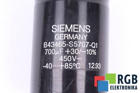 CONDENSATOR B43465-S5707-Q1 SIEMENS 700UF, 450V CONDENSATOR