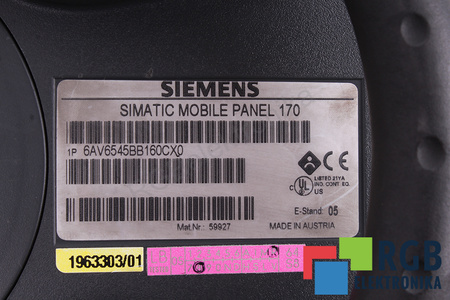 6AV6545-4BB16-0CX0 SIEMENS SIMATIC MOBILE PANEL 170 PANTIDANTIV TEACH