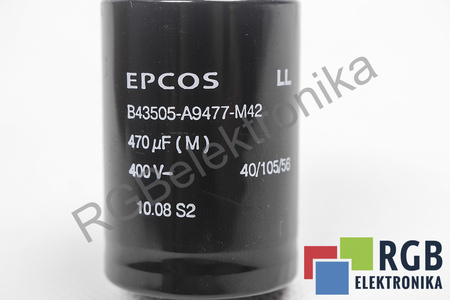 CONDENSATOR B43505-A9477-M42 EPCOS 470UF, 400VDC CONDENSATOR