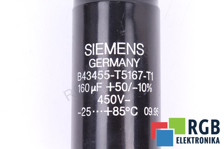 CONDENSATOR B43455-T5167-T1 SIEMENS 160UF, 450V CONDENSATOR