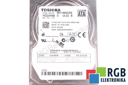 MK1665GSX TOSHIBA 160GB, SATA, 2.5", HDD