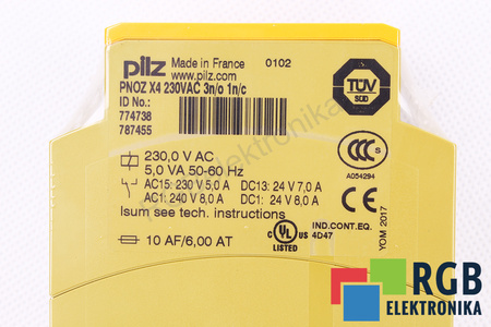 PNOZ X4 230VAC 3N/O 1N/C PILZ 774738 RELEU DE SIGURANȚĂ
