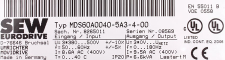 MDS60A0040-5A3-4-00 SEW EURODRIVE