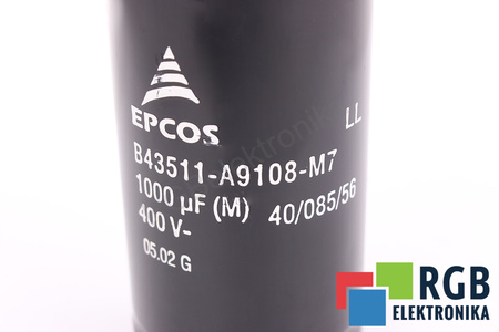 CONDENSATOR B43511-A9108-M7 EPCOS 40/085/56 1000UF, 400VDC CONDENSATOR