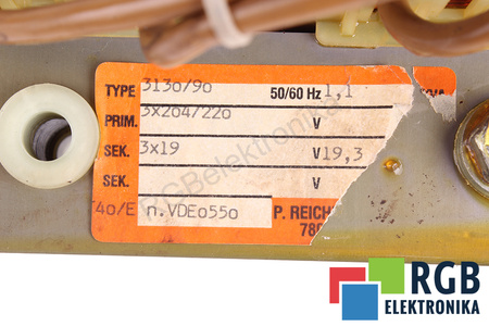 3130/90 REICHENBACH 204/220V, 19V TRANSFORMATOR