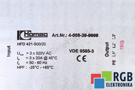 HFD421-500/20 HOMAG 4-008-39-0609 FILTRU