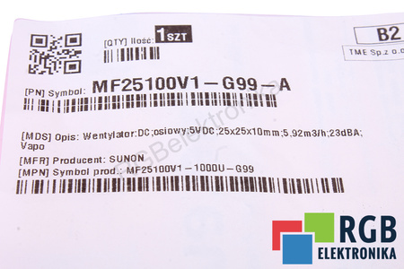 MF25100V1-G99-A SUNON MF25100V1-1000U-G99 25X25X10MM, 5V EVANTAI