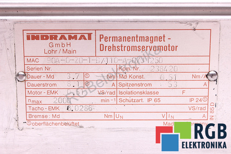 MAC90A-0-ZD-1-B/110-A-0/J1250 INDRAMAT ROTOR