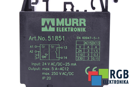 51851 MURR ELEKTRONIK 24VAC/DC 250VAC/DC 5A 1NO