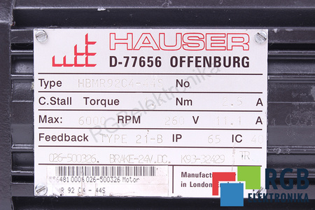 HBMR92C4-44S HAUSER