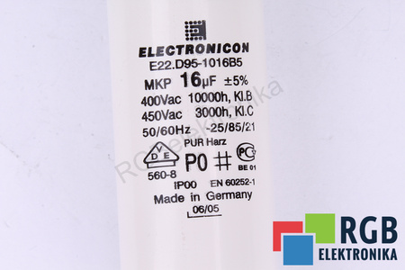 CONDENSATOR E22.D95-1016B5 ELECTRONICON 16UF CONDENSATOR