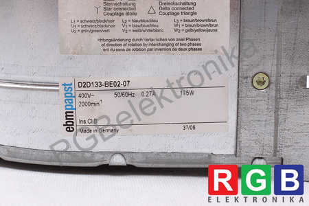 D2D133-BE02-07 EBM PAPST 152.5X180X170.5MM 400V EVANTAI