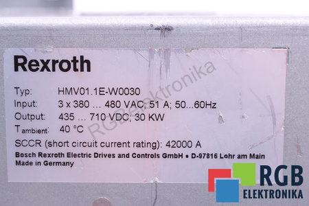 HMV01.1E-W0030-A-07-NNNN BOSCH REXROTH HMV01.1E-W0030 R911296724 ALIMENTARE