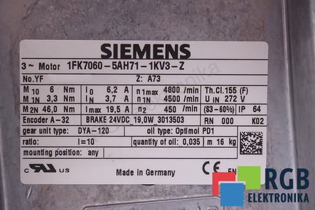 1FK7060-5AH71-1KV3-Z SIEMENS CAPACUL CODIFICATORULUI