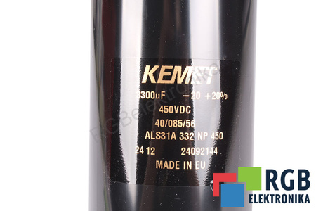 CONDENSATOR ALS31A332NP450 KEMET 3300UF, 450V, 75MM, 145MM