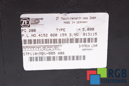 GTP110-M01-005 INDRAMAT PG200 CUTIE DE VITEZE