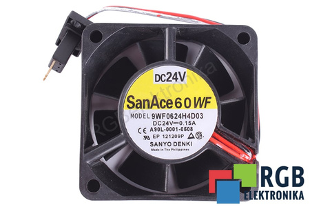 9WF0624H4D03 SANYO DENKI 60X60X25MM, 24V EVANTAI