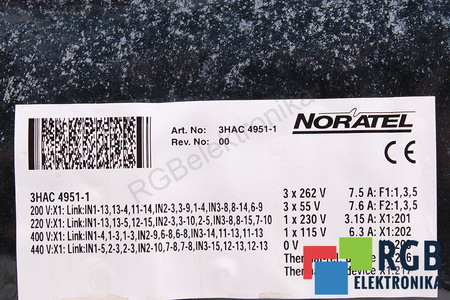 3HAC4951-1 ABB 200/220/400/440V, 262/55/230/115V