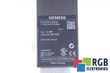 6SL3120-2TE15-0AA4 SIEMENS DOUBLE MOTOR MODULE SINAMICS