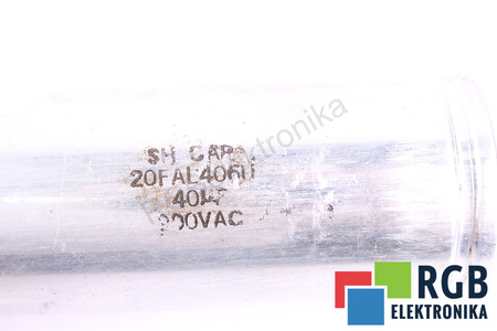 CONDENSATOR 20FAL406U MARCON 40UF, 200VAC CONDENSATOR