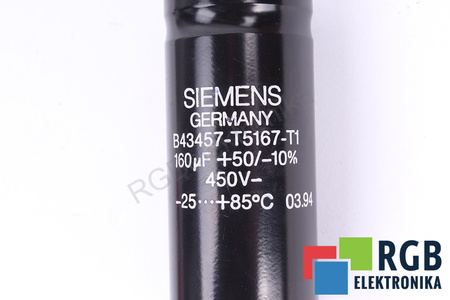 CONDENSATOR B43457-T5167-T1 SIEMENS 160UF, 450VDC CONDENSATOR