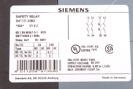 3SK1121-2CB42 SIEMENS SIRIUS RELEU DE SIGURANȚĂ