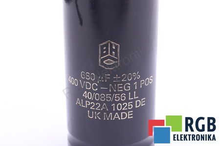 CONDENSATOR ALP22A1025DE BHC COMPONENTS LTD 680UF, 400VDC CONDENSATOR