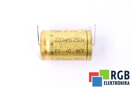 CONDENSATOR 220MFD 250V ROE DIN41316