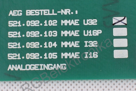 MAE.FEU1A1 AEG MMAE U32 AEG BESTELL-NR.: 521.092.102