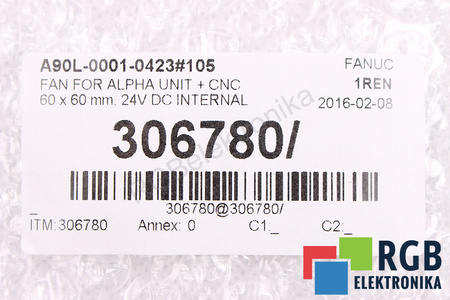 A90L-0001-0423#105 FANUC 60X60X15MM, 24V, 0.13A EVANTAI
