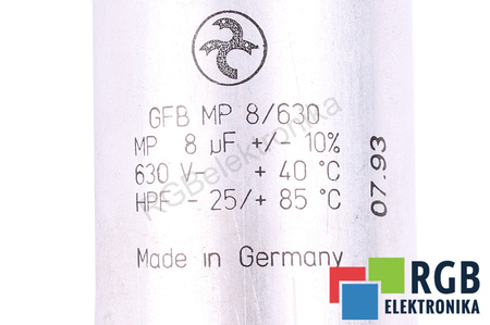 CONDENSATOR GFBMP8/630 8UF, 630V CONDENSATOR