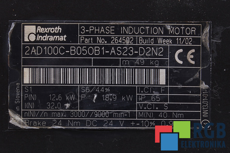 2AD100C-B050B1-AS23-D2N2 REXROTH INDRAMAT CAPACUL CODIFICATORULUI