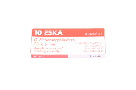 SIGURANȚĂ RAPIDĂ CILINDRICĂ DE STICLĂ 520.619 ESKA ZKS-1.6A 250V, 1.6A, 5X20MM, 10PCS
