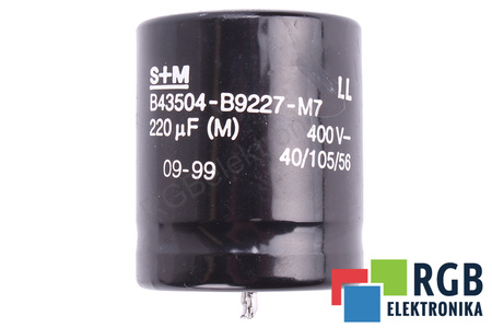 CONDENSATOR B43504-B9227-M7 S+M 220UF, 400V CONDENSATOR