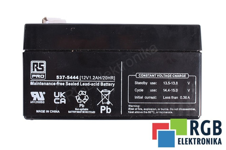 RS1.2-12 RS COMPONENTS LTD 537-5444 12V, 1.2AH