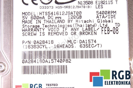 HTS541612J9AT00 HITACHI TRAVELSTAR 120GB