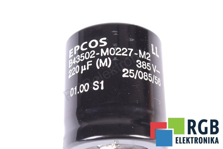 CONDENSATOR B43502-M0227-M2 EPCOS 220UF, 385VDC CONDENSATOR
