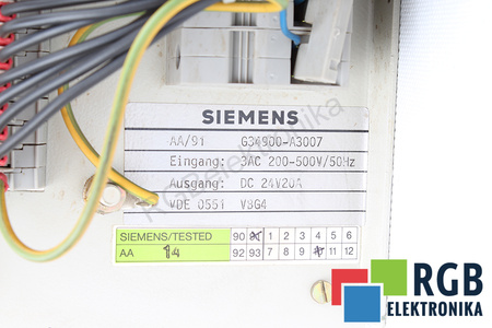 G34900-A3007 SIEMENS PRI 200-500VAC SEC 24VDC TRANSFORMATOR